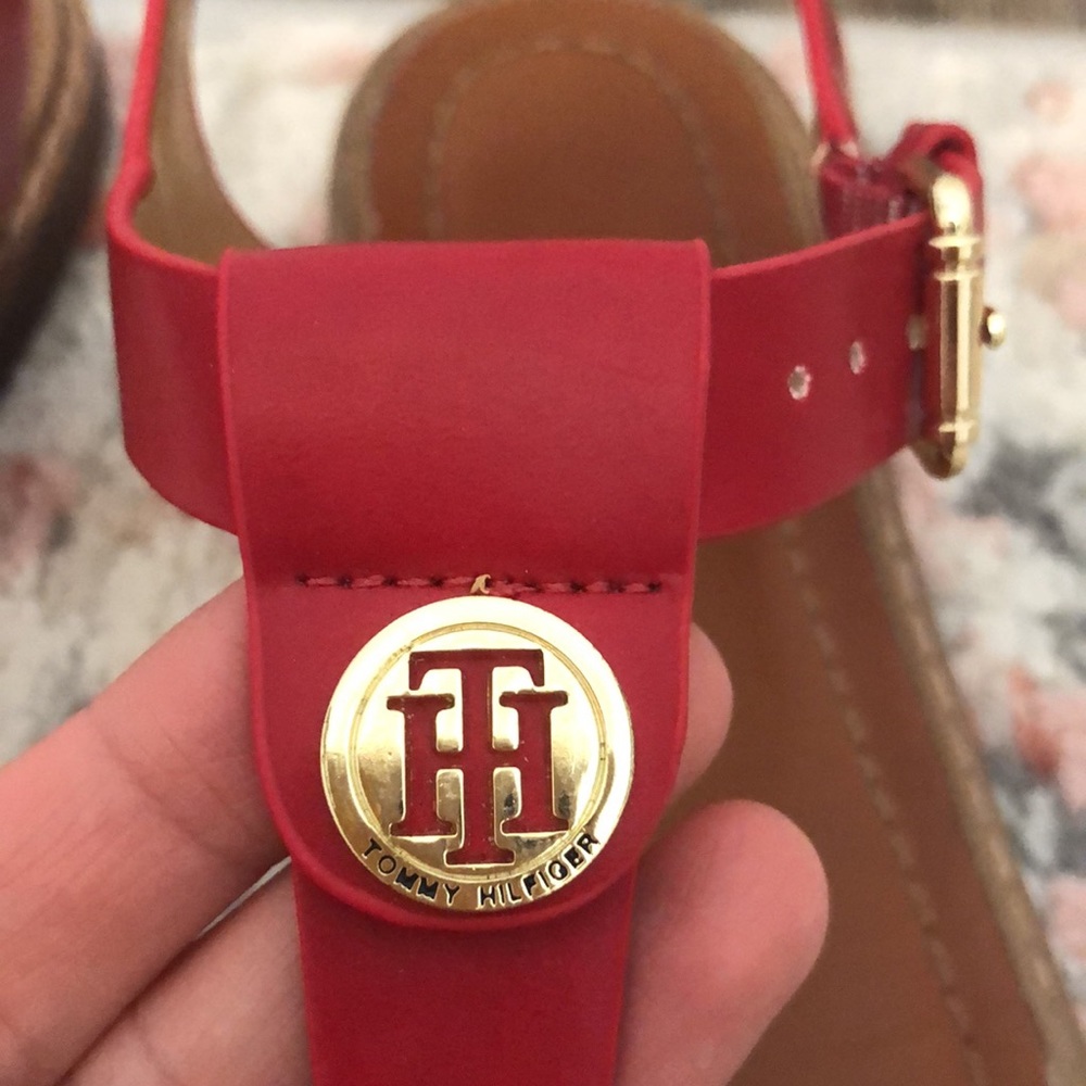 Tommy Hilfiger Burke Red Sandals - Picture 11 of 15